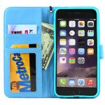 Wholesale iPhone SE (2020) / 8 / 7 Folio Flip Leather Wallet Case with Strap (Blue)